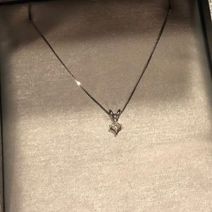 14K white gold 1/4 carat diamond 16”necklace